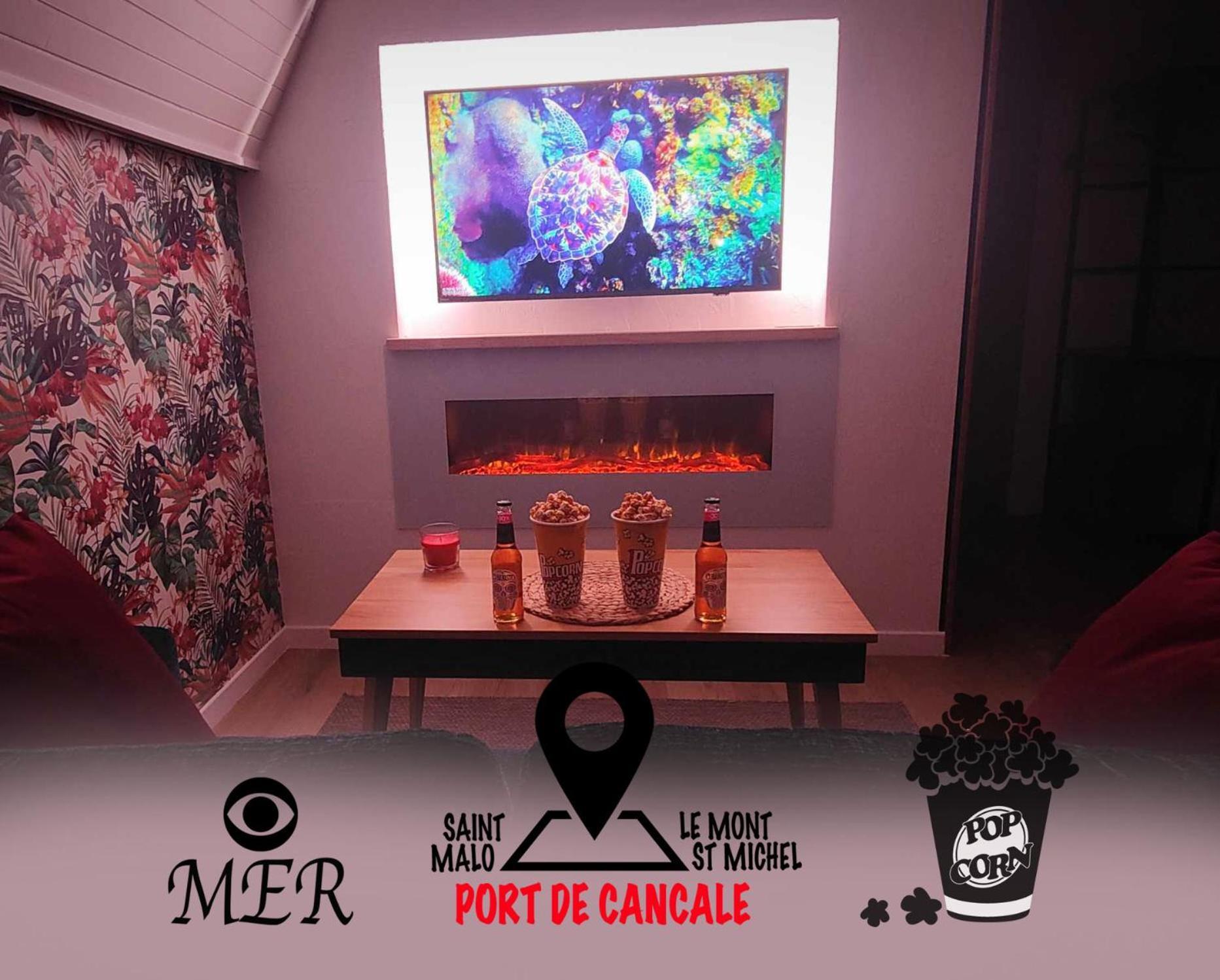 L'Etoile By Mrodbnb - Appart Neuf - Vue Mer - 25M Plage & Resto - Cine - Cheminee - Popcorn Cancale Exteriér fotografie